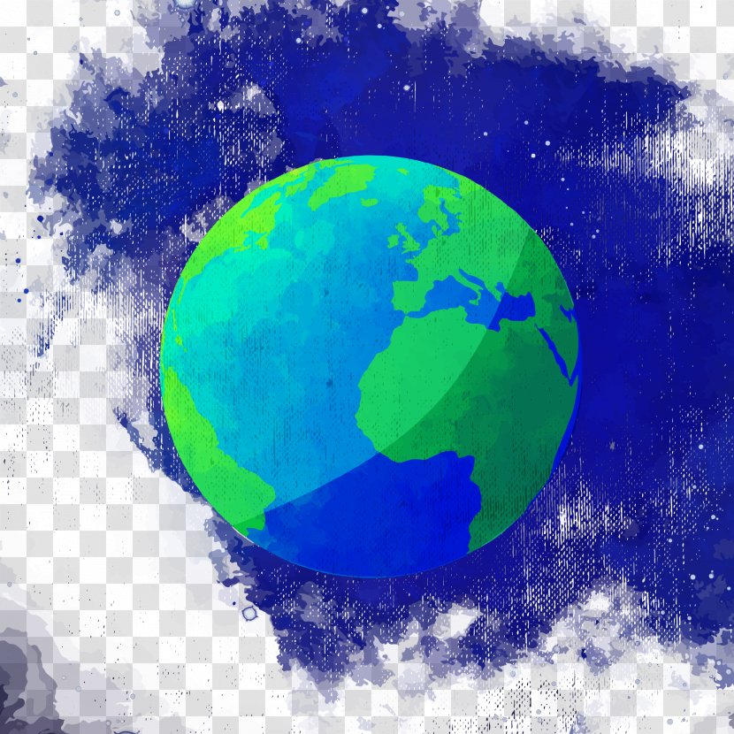 Earth Watercolor Painting - Sky - Vector Background Transparent PNG