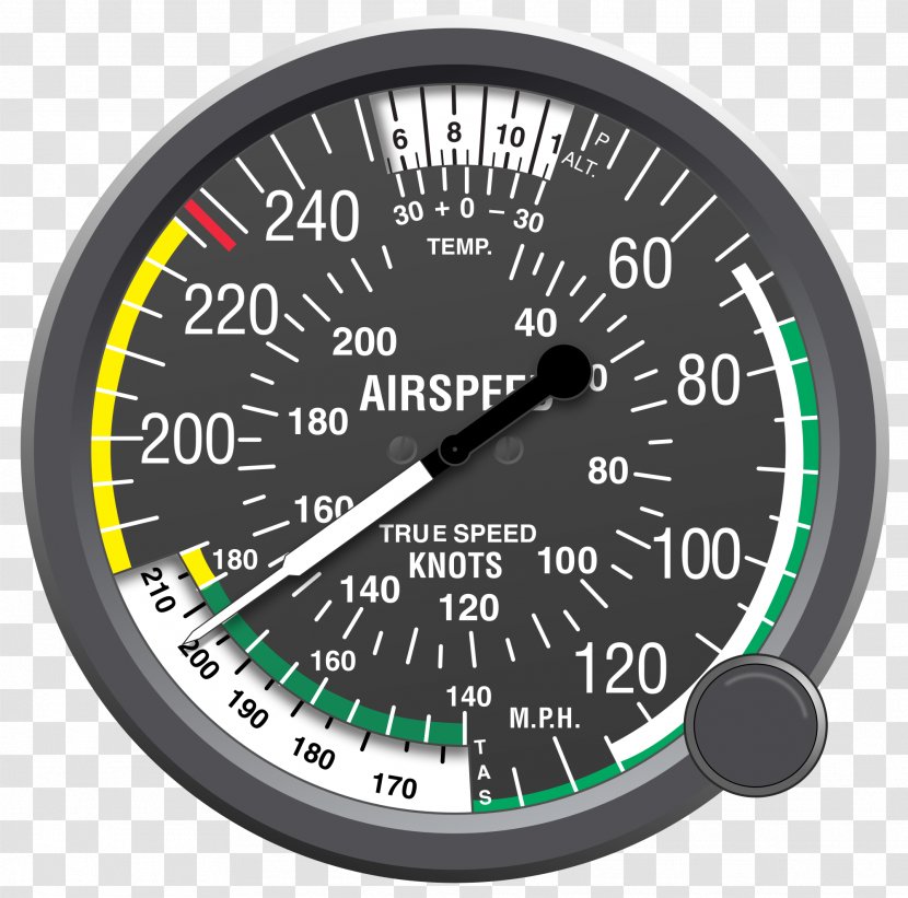 Aircraft Airplane Airspeed Indicator True - Aviation - Speed Meter Transparent PNG