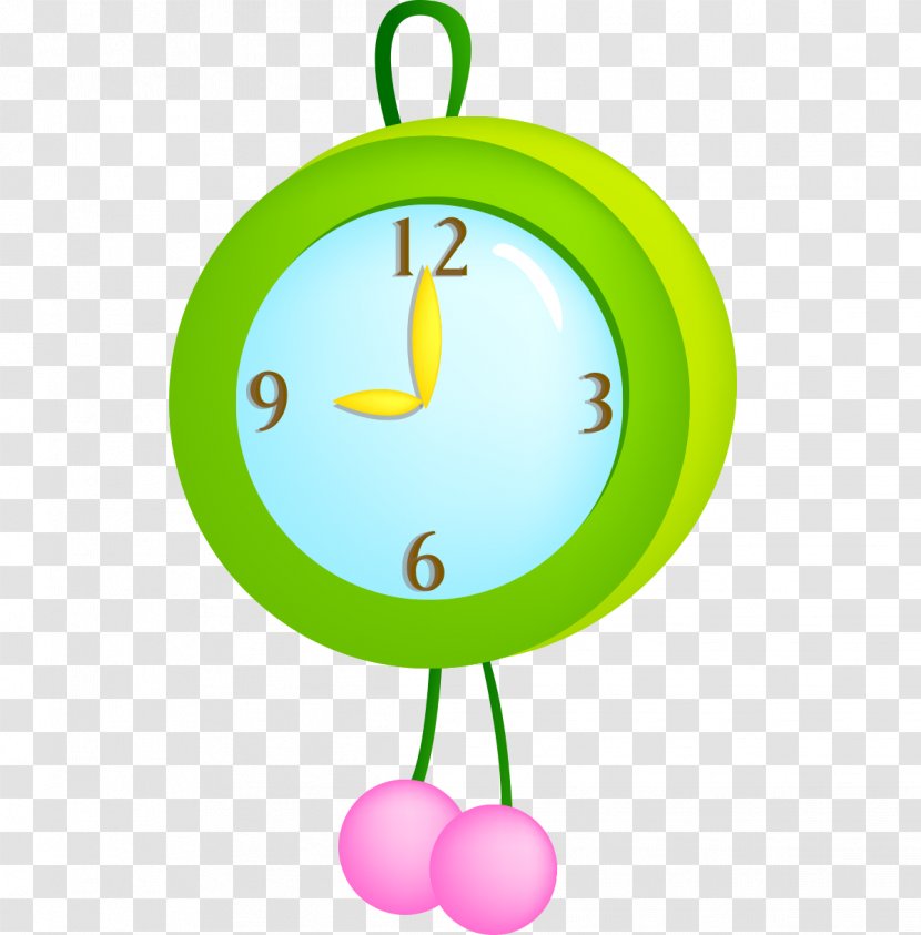 Alarm Clock Euclidean Vector Clip Art - Green Home Watch Chronograph Hour Table Transparent PNG