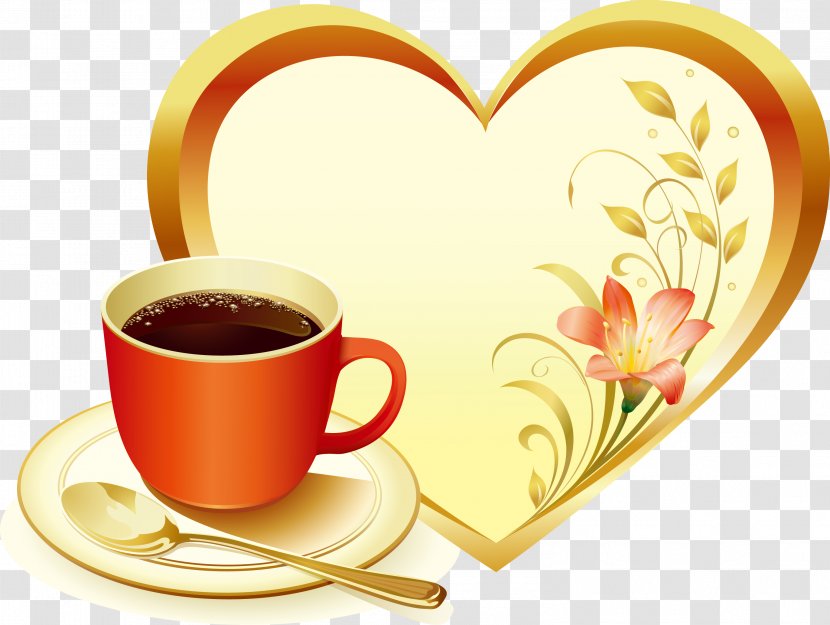 Coffee Cafe Caffè Americano Latte Menu - Heart-shaped Frame Transparent PNG