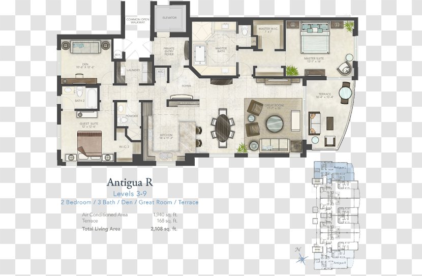 Water Club Snell Isle Boulevard Northeast Floor Plan Apartment Building Transparent PNG