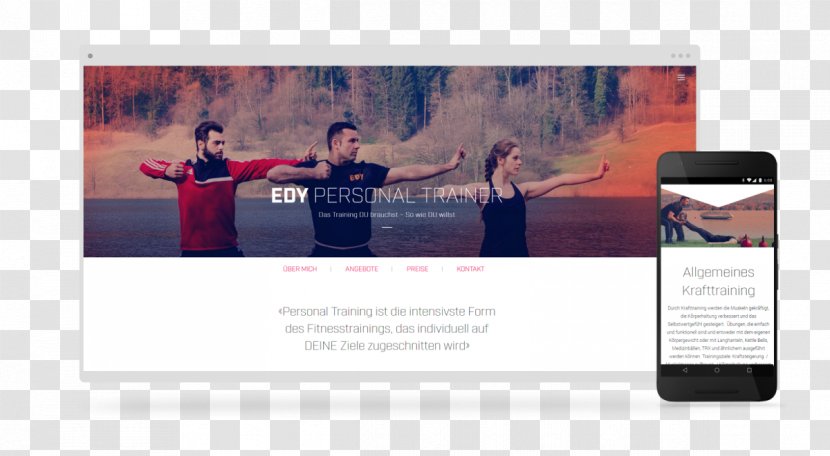 EDY Personal Trainer Web Design Coach - Banner - Fitnesstraining Transparent PNG