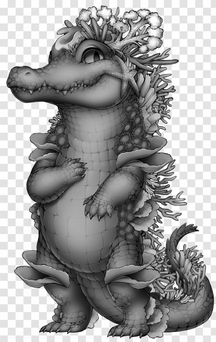 Crocodile Alligator Grayscale Coral Animal - Photography - Reef Transparent PNG