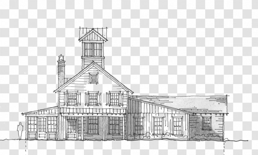 Architecture House Property Sketch - Black And White - Old Town Transparent PNG
