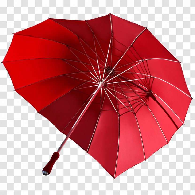 Umbrella Red Heart Rain Color - Gravur Transparent PNG