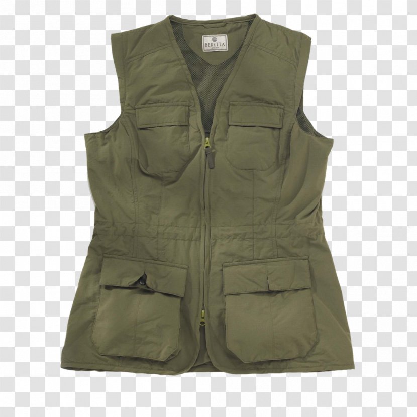 Gilets Jacket Sleeve Khaki - Pocket - Women Vests Transparent PNG