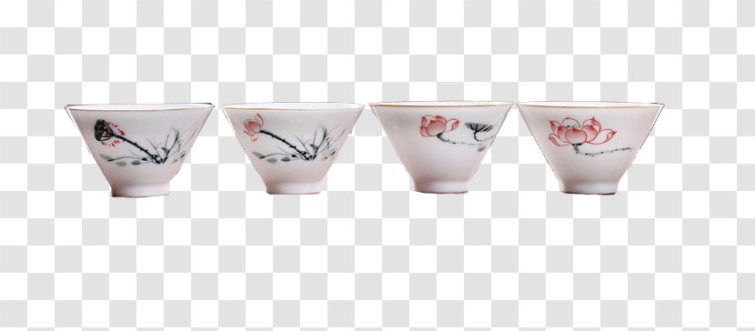 Ceramic Coffee Cup Teacup - Porcelain - Hand-painted Lotus Transparent PNG