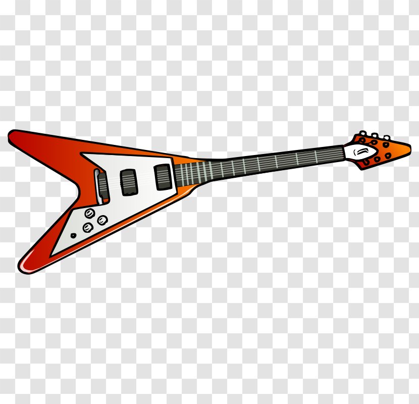 Gibson Flying V Electric Guitar Cartoon - Model Aircraft - A Picture Of Transparent PNG
