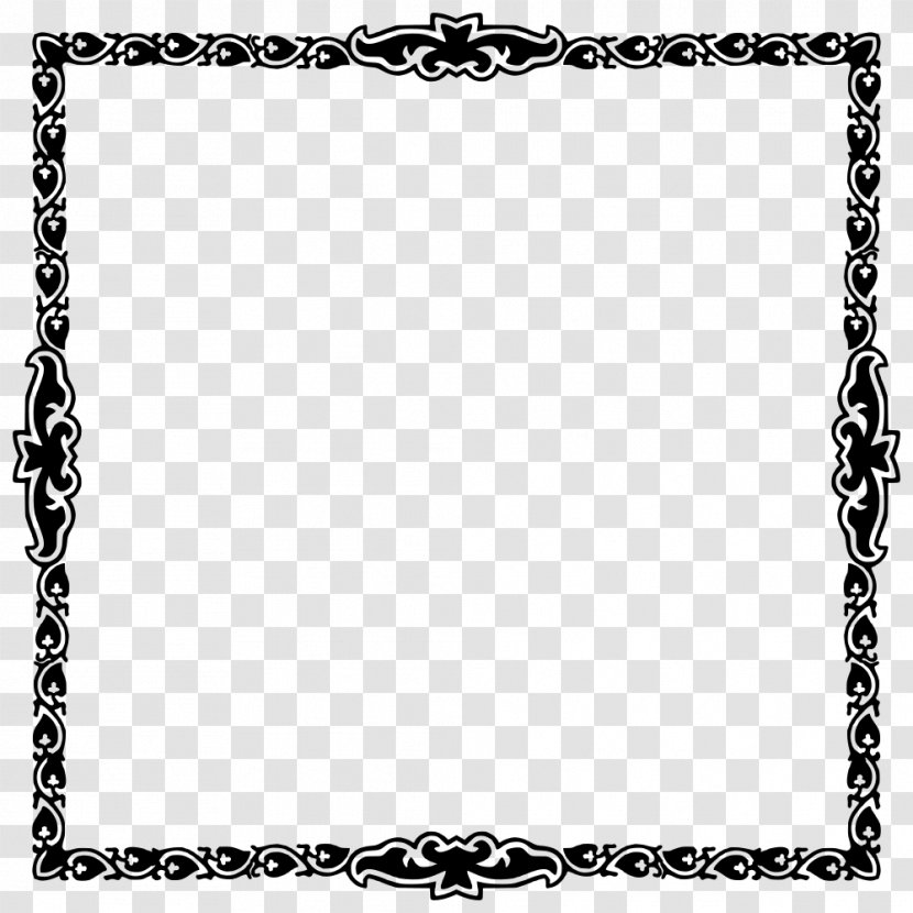 Borders And Frames Picture Ornament Clip Art - Black - Frame Transparent PNG