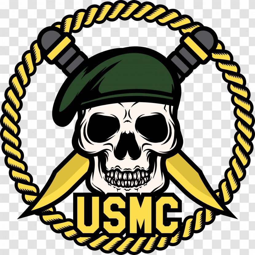 Skull United States Marine Corps Marines Soldier - Headgear - Icon Transparent PNG