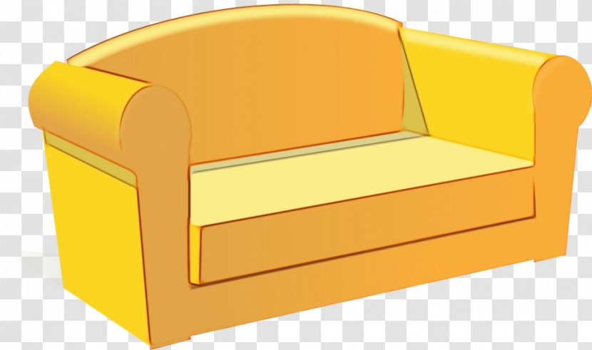 Watercolor Cartoon - Furniture - Club Chair Orange Transparent PNG