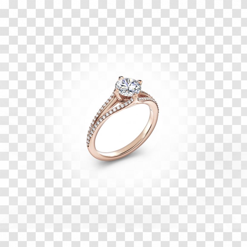 Diamond Wedding Ring Platinum Silver - Solitaire Transparent PNG