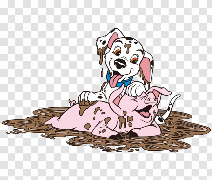 Dalmatian Dog Domestic Pig Puppy Iron-on - Recreation - Vector Cartoon Hand Painted Cute Spotted Play Transparent PNG