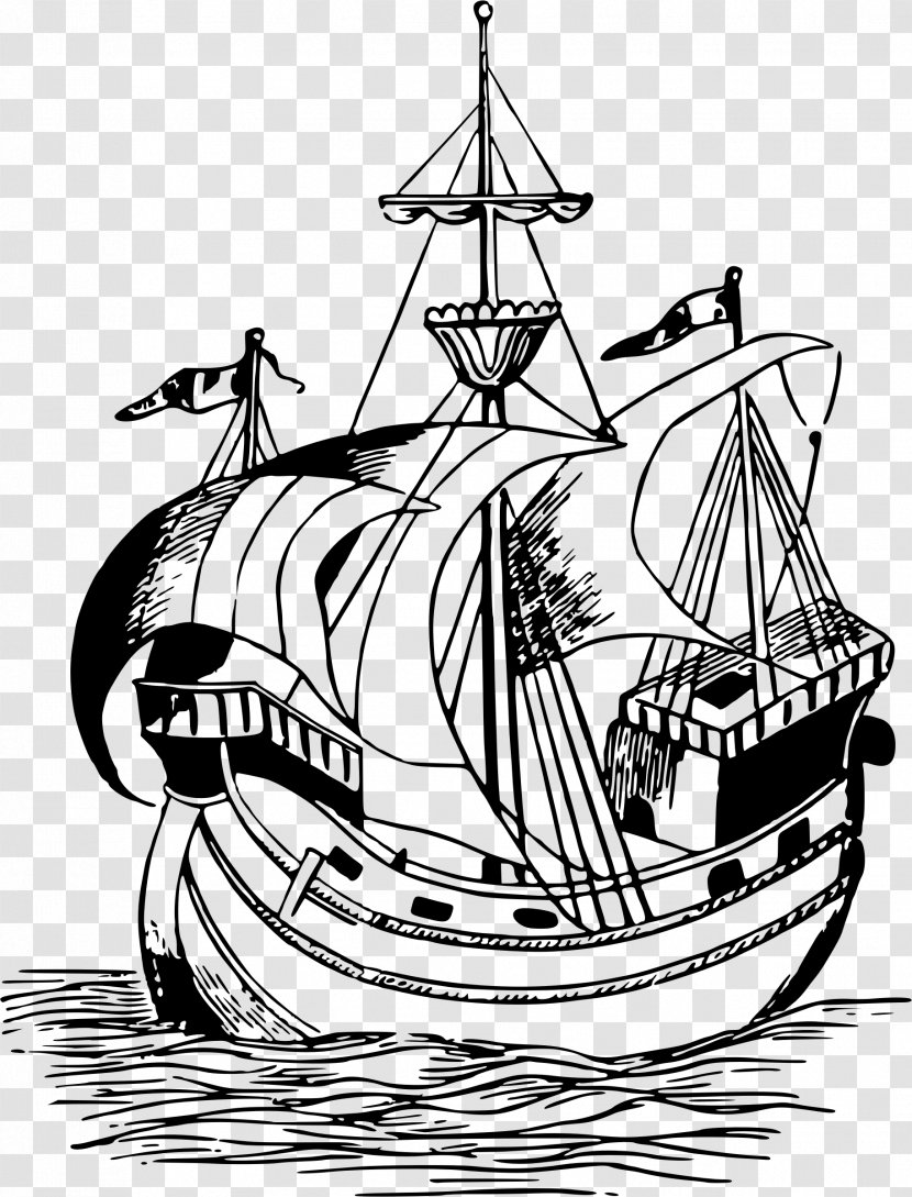 16th Century Sailing Ship Carrack Caravel - First Rate - Sail Transparent PNG