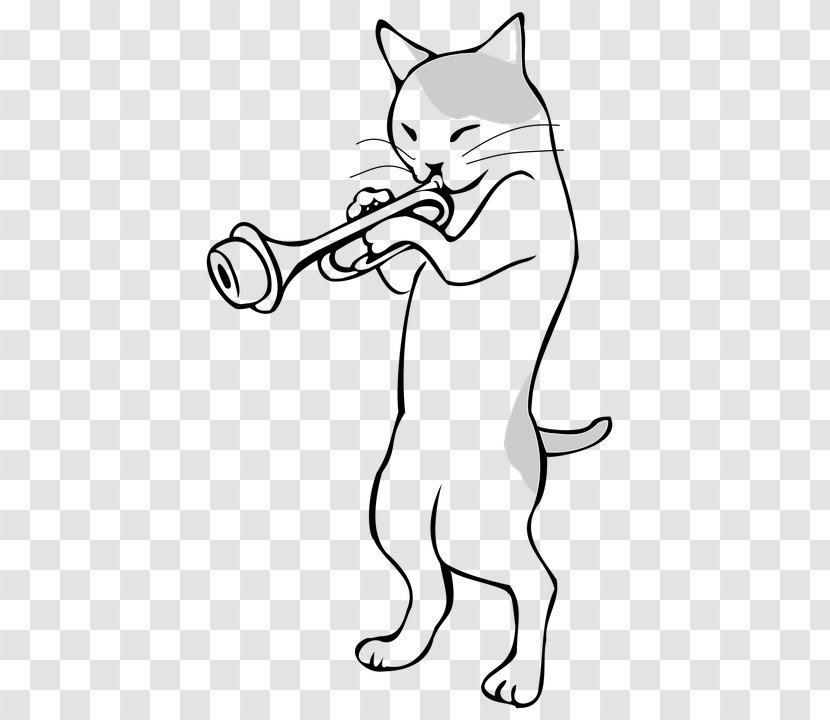 Cat Clip Art Trumpet Image Musical Instruments - Frame Transparent PNG