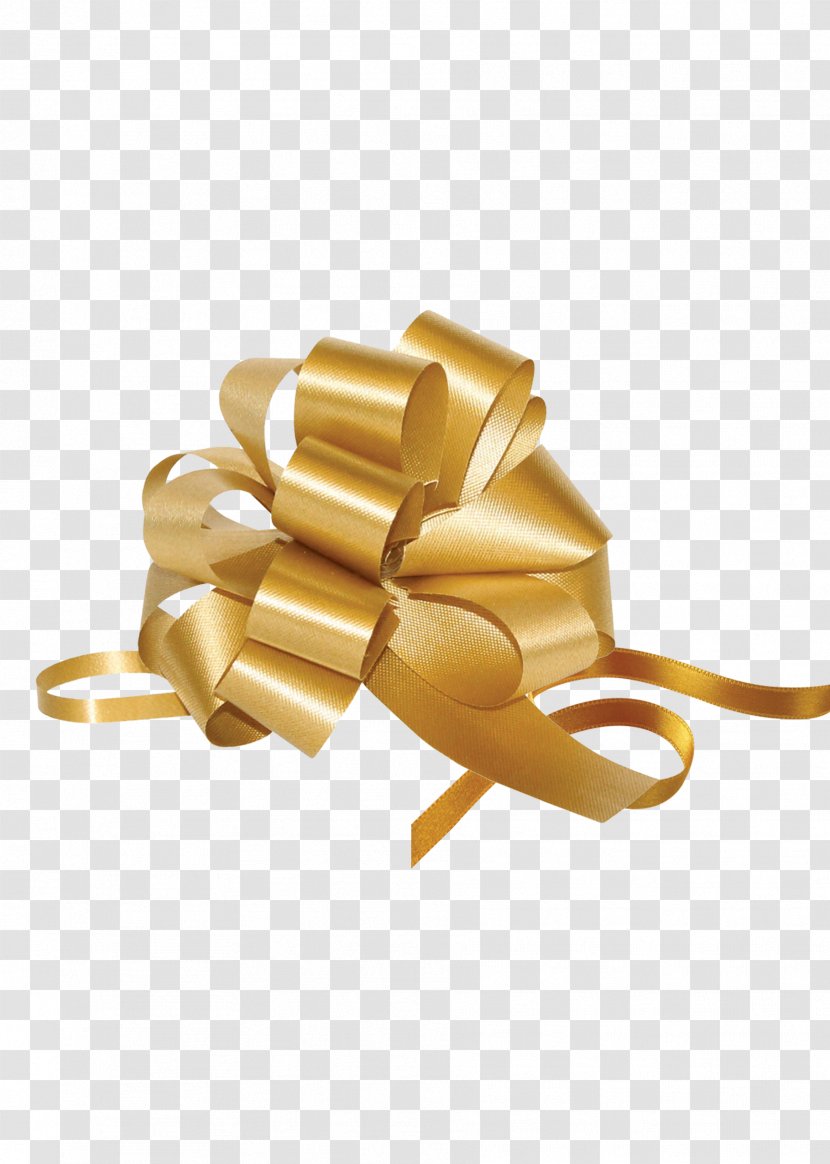 Ribbon Gold Material - Yellow - Golden Gift Wrapping Belt Transparent PNG
