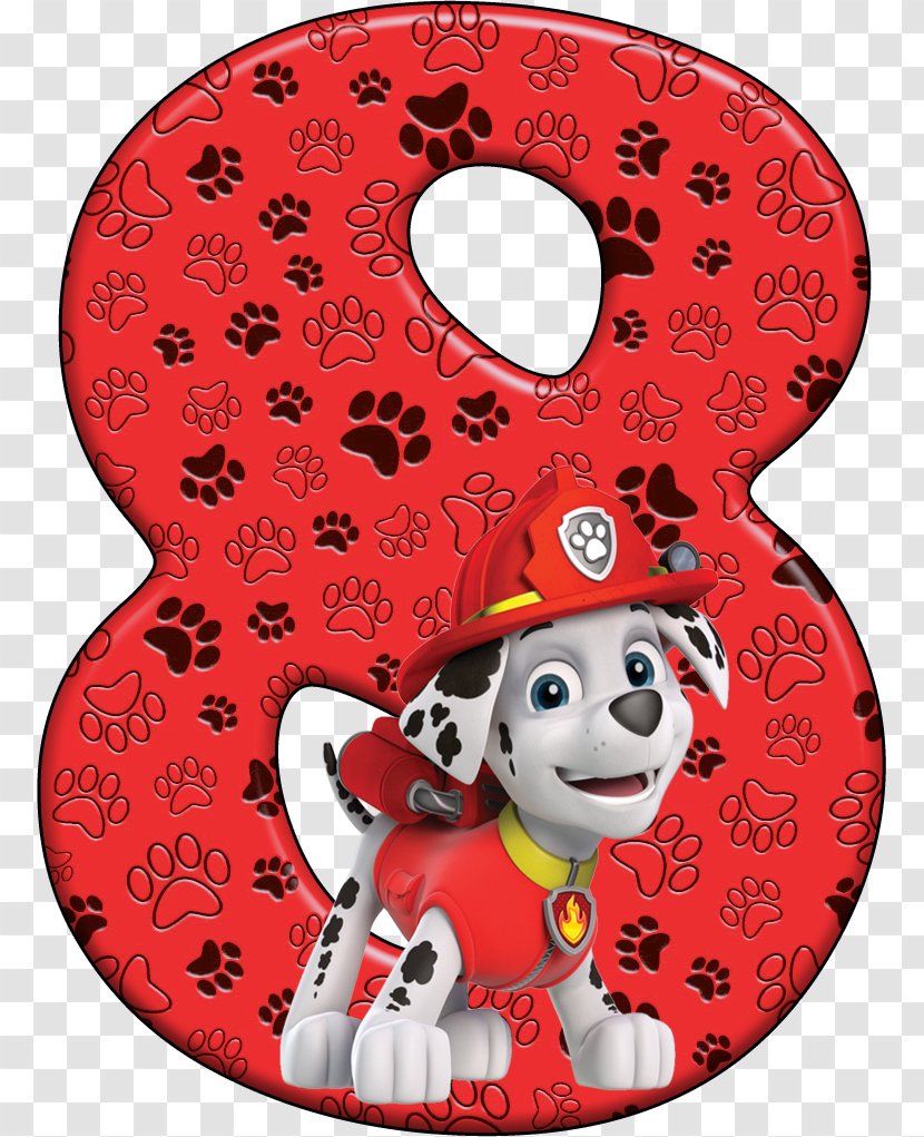 PAW Patrol Alphabet Letter Bas De Casse - Red - Marshal Transparent PNG