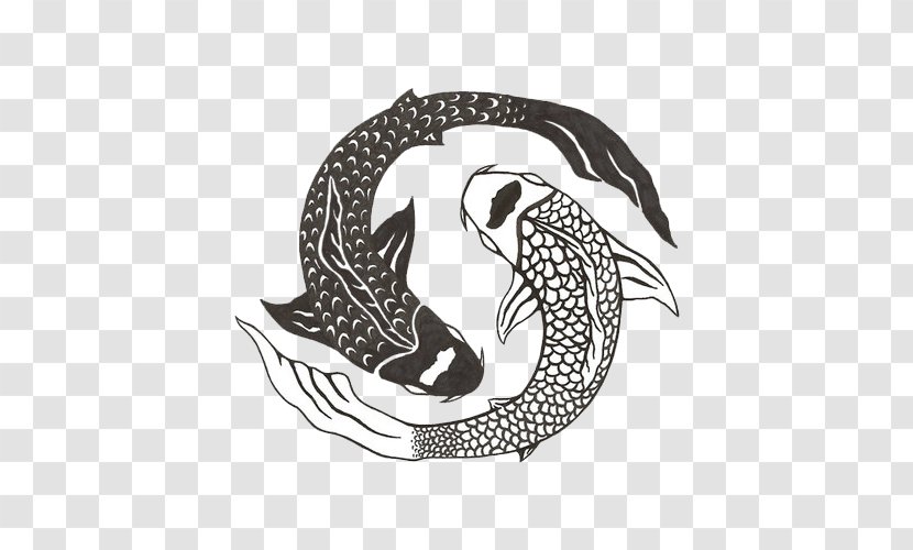 Butterfly Koi Yin Yang Fish And Chinese Cuisine - Tattoo Transparent PNG