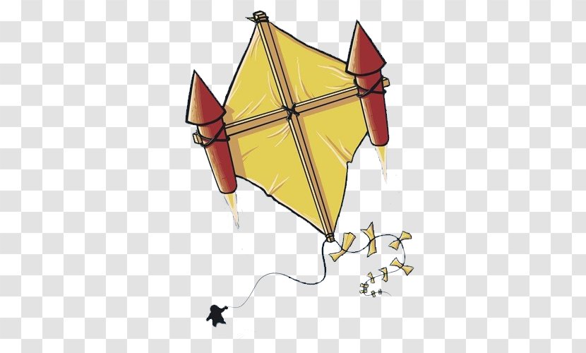 Cartoon Illustration - April 24 - Rocket Kite Transparent PNG
