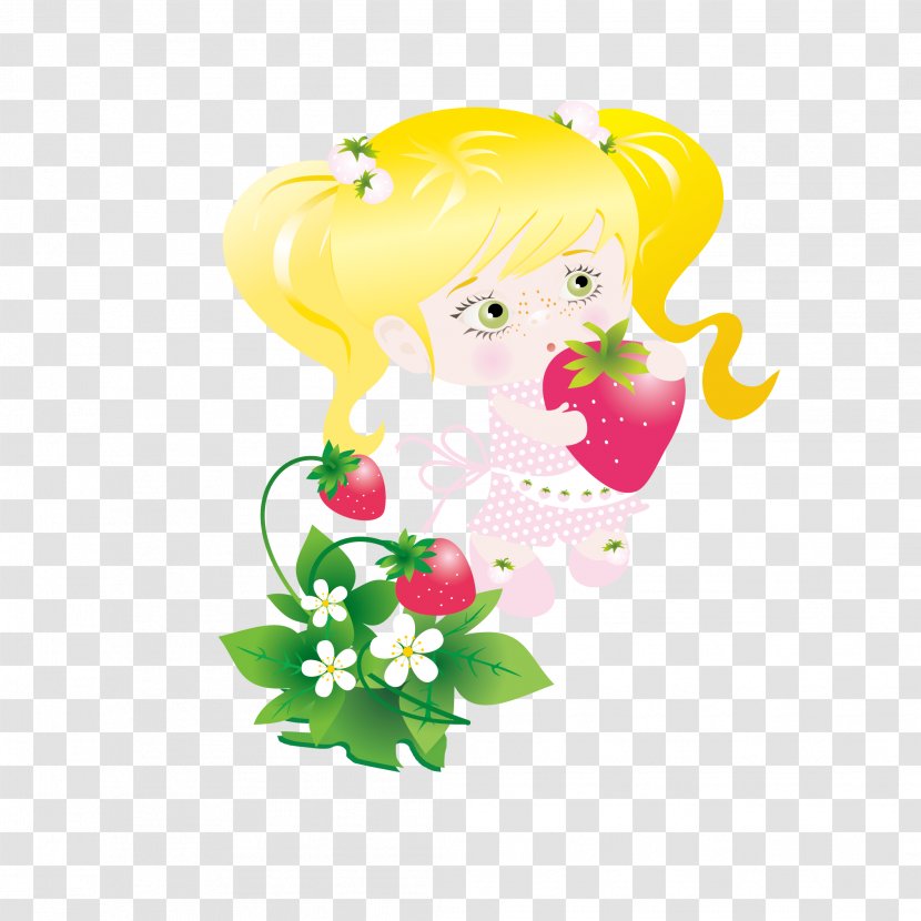 Euclidean Vector Illustration - Flower - Take The Strawberry Baby Transparent PNG