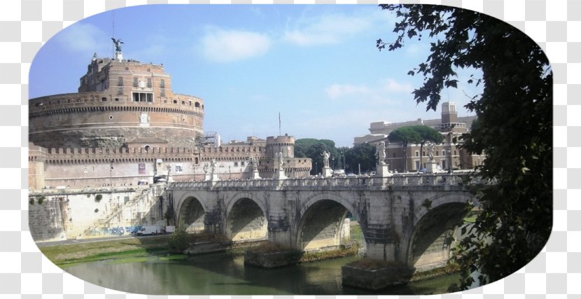 Castel Sant'Angelo Ponte Sisto Bridge - Golden Streamer Transparent PNG