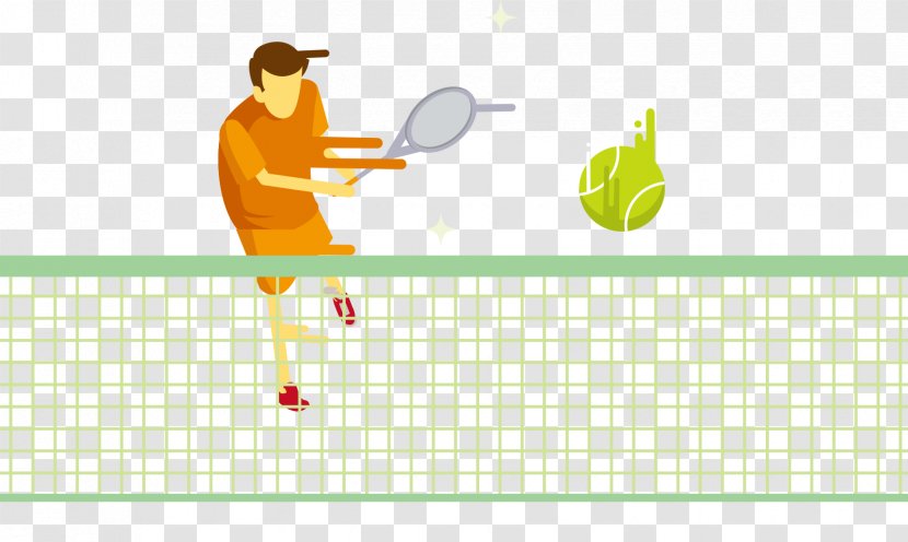 Tennis Cartoon Icon - Watercolor Transparent PNG