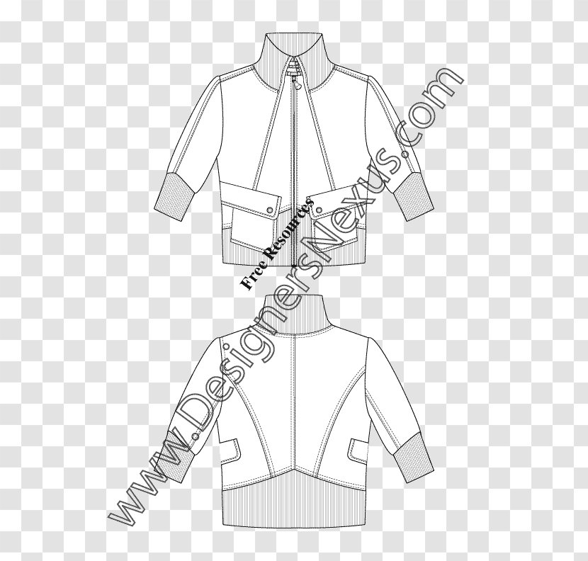 Fashion Illustration Croquis Drawing - Model - Long Sleeves Sketch Transparent PNG