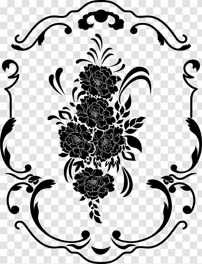 Flower Clip Art - Black - Paisley Transparent PNG