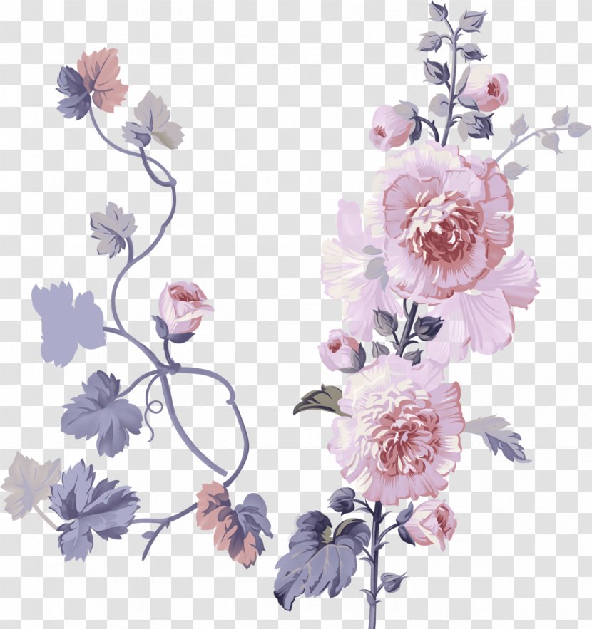 Flower Watercolor Painting Clip Art - Floral Design - Blue Transparent PNG