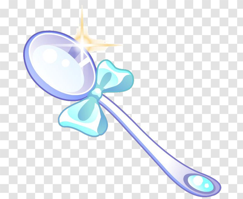 Spoon Drawing - Cartoon - Blue And White Transparent PNG