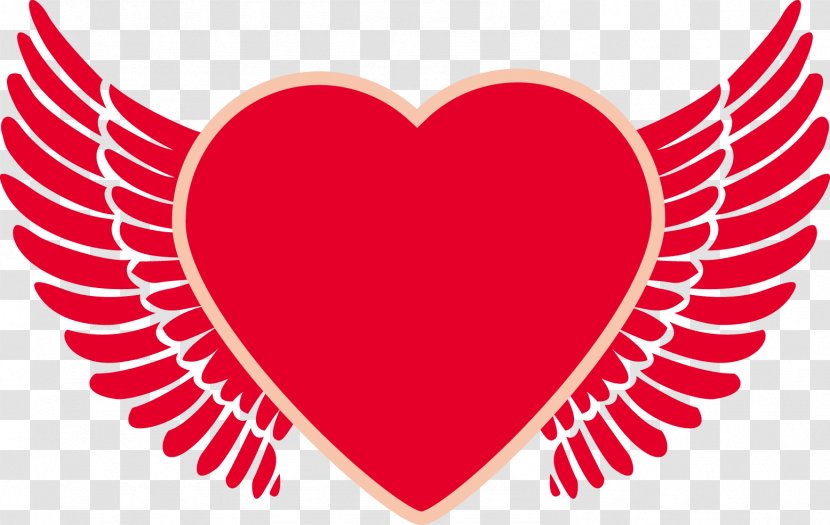 Cartoon Heart Angel Wings - Frame - Flower Transparent PNG