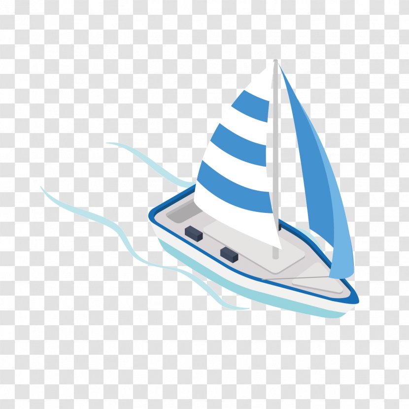 Sailing Ship - Pixel - Blue Transparent PNG