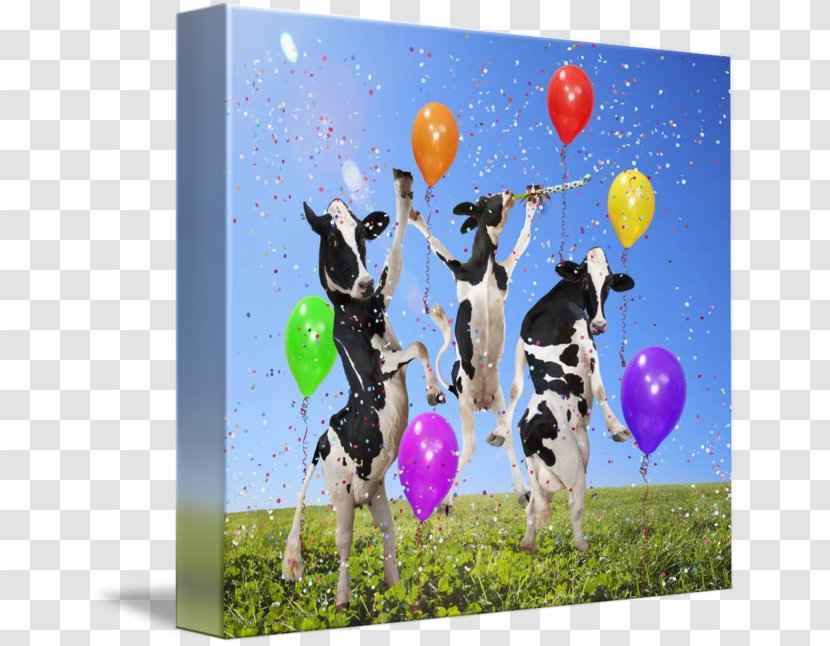 Cattle HappyCow Balloon Birthday Greeting & Note Cards - Tree - Holstein Friesian Transparent PNG