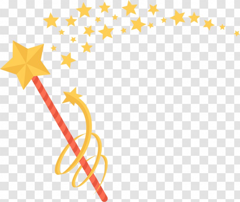 Wand Magic - Drawing - Hand Painted Yellow Star Transparent PNG