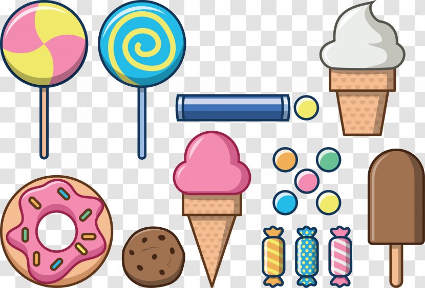 Doughnut Lollipop Euclidean Vector Clip Art - Ice Cream Cone Transparent PNG