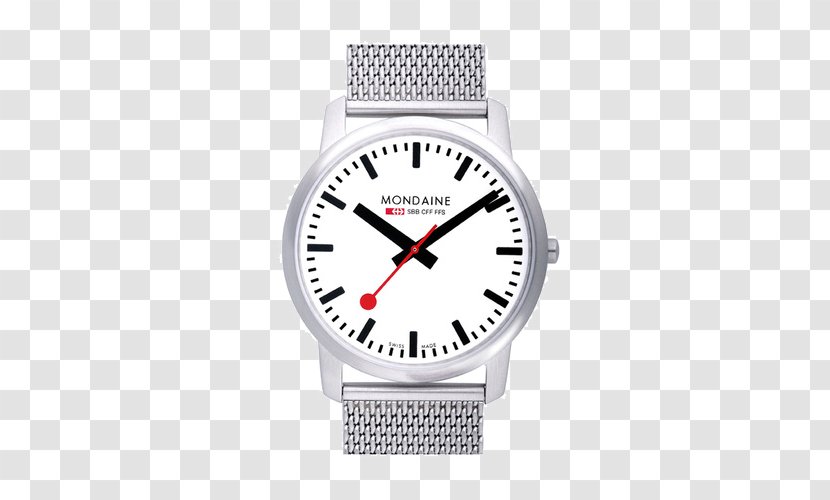 Mondaine Watch Ltd. Swiss Railway Clock Strap Leather - Made - SBB Sapphire Crystal Transparent PNG