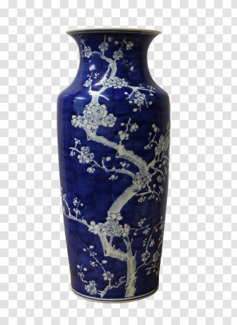 Vase Ceramic Cobalt Blue And White Pottery Porcelain Transparent PNG