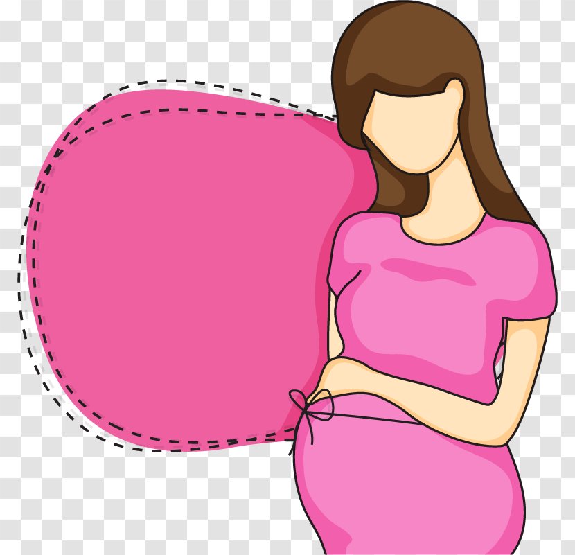 Pregnancy Woman Illustration - Heart - Cartoon Pregnant Women Vector Material Transparent PNG