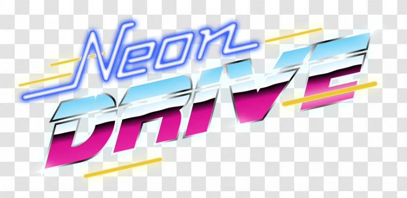 Neon Drive 1980s Logo Arcade Game Font - 80s Games Transparent PNG