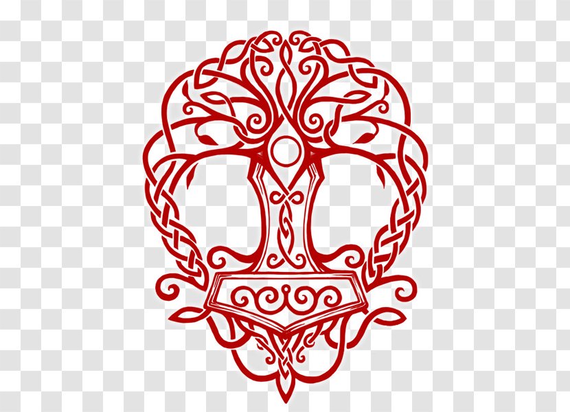 Mjölnir Yggdrasil Tree Of Life Norse Mythology Odin - J%c3%b6rmungandr - Thor Transparent PNG