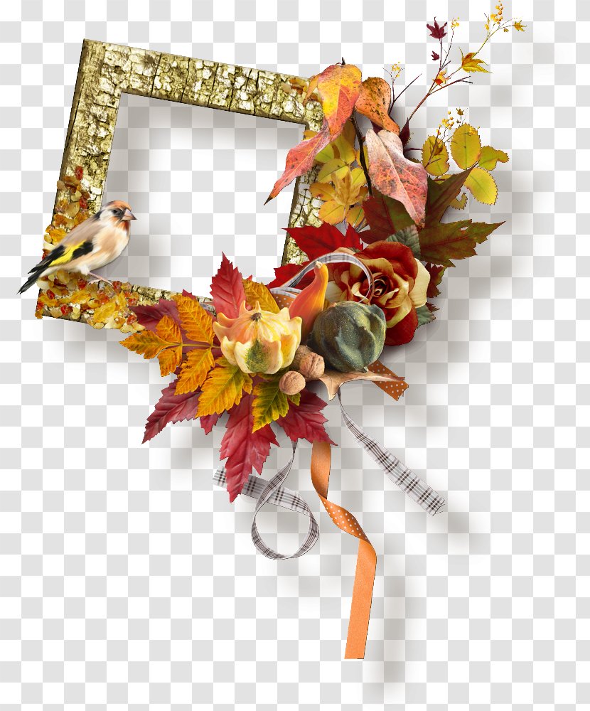 Autumn Floral Design Picture Frames Transparent PNG