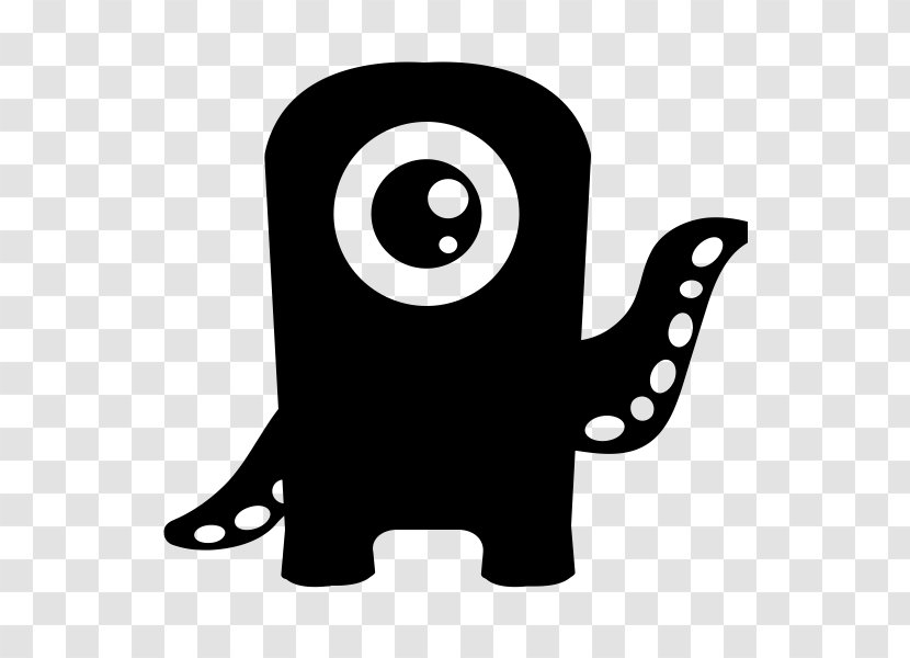 Monster Icon Design Clip Art - Black And White Transparent PNG