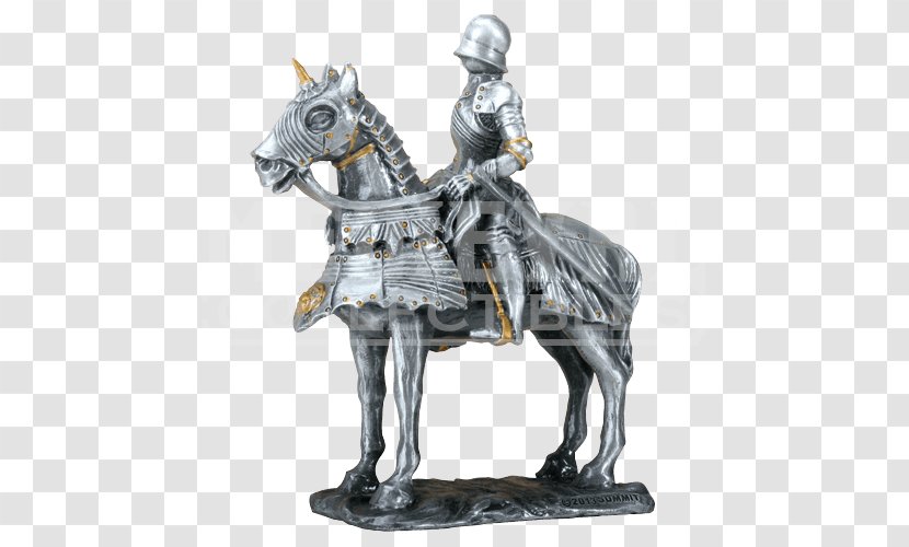 Middle Ages Knight Crusades Plate Armour Figurine - Statue - Horse Transparent PNG