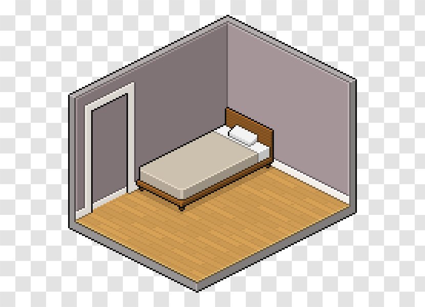 Pixel Art Bedroom - Wood - Dynamic Lines Pattern Shading Border Transparent PNG