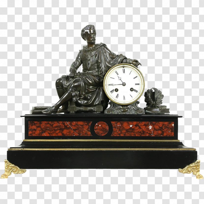 Clock Bronze Sculpture Marble Antique Transparent PNG