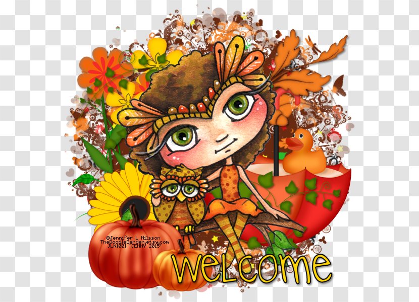 Illustration Thanksgiving Cartoon Legendary Creature Fruit - Orange - Welcome Friends Autumn Transparent PNG