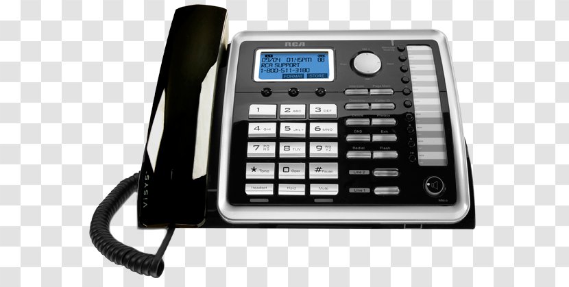Cordless Telephone Home & Business Phones Digital Enhanced Telecommunications RCA ViSYS 25252 - Numeric Keypad - Corded Phone Transparent PNG