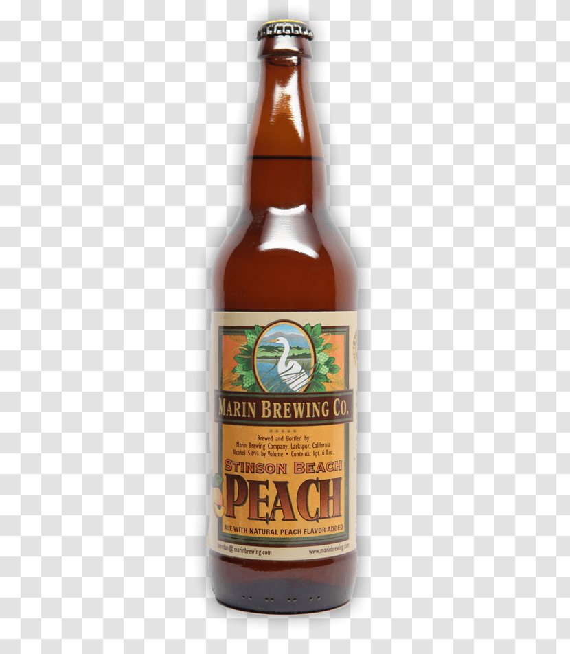 India Pale Ale Marin Brewing Company Beer Bottle - Tasting Peach Transparent PNG