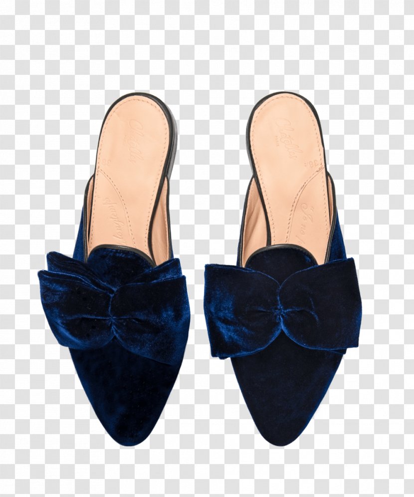 Slipper Flip-flops Cobalt Blue Suede Shoe - Flip Flops - Velvet Transparent PNG