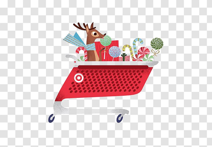 Reindeer Christmas Holiday Gift Illustration - Material - Shopping Cart Transparent PNG